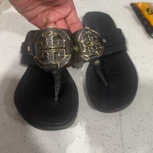 Black leather Tory Burch sandals size 7.5
